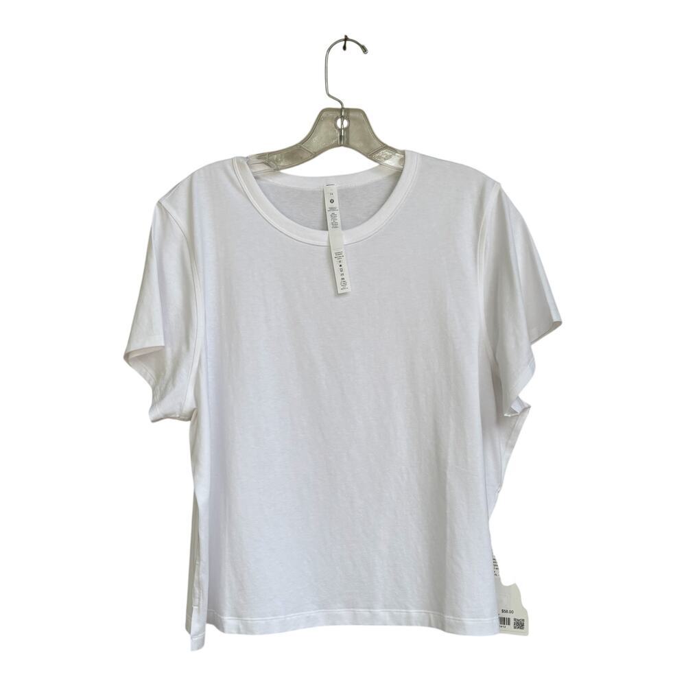 NWT Lululemon Athletica Classic-Fit Cotton-Blend Tee Size 14 White